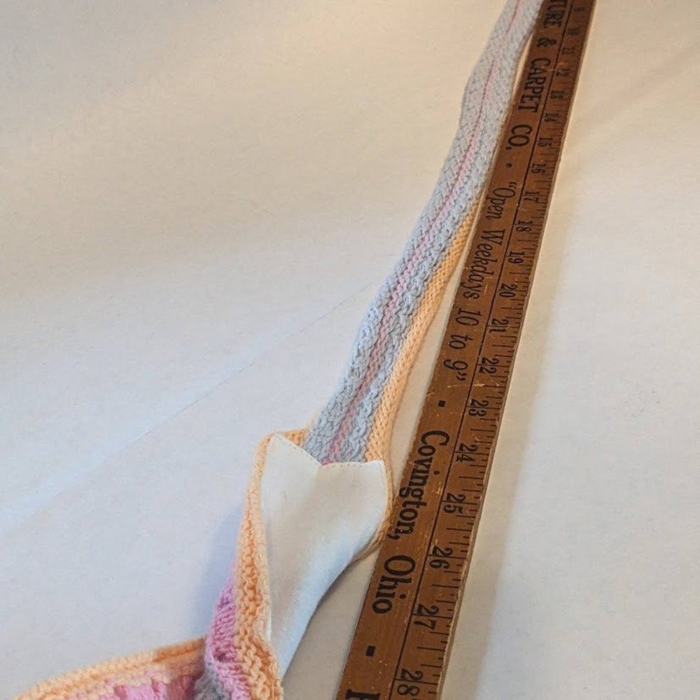 Hollister Crochet Knit Crop Top Pastel Stripe Tie Back Halter Boho Womens Small - Picture 6 of 10